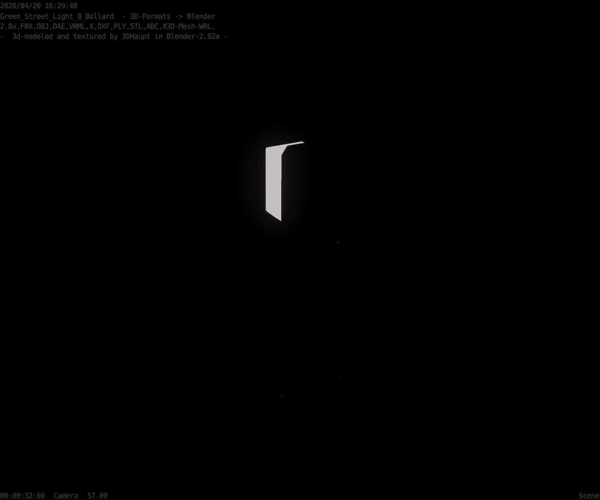 Street Light 8 Bollard 500 mm Moss Green Version 2 Low-poly 3D model_69