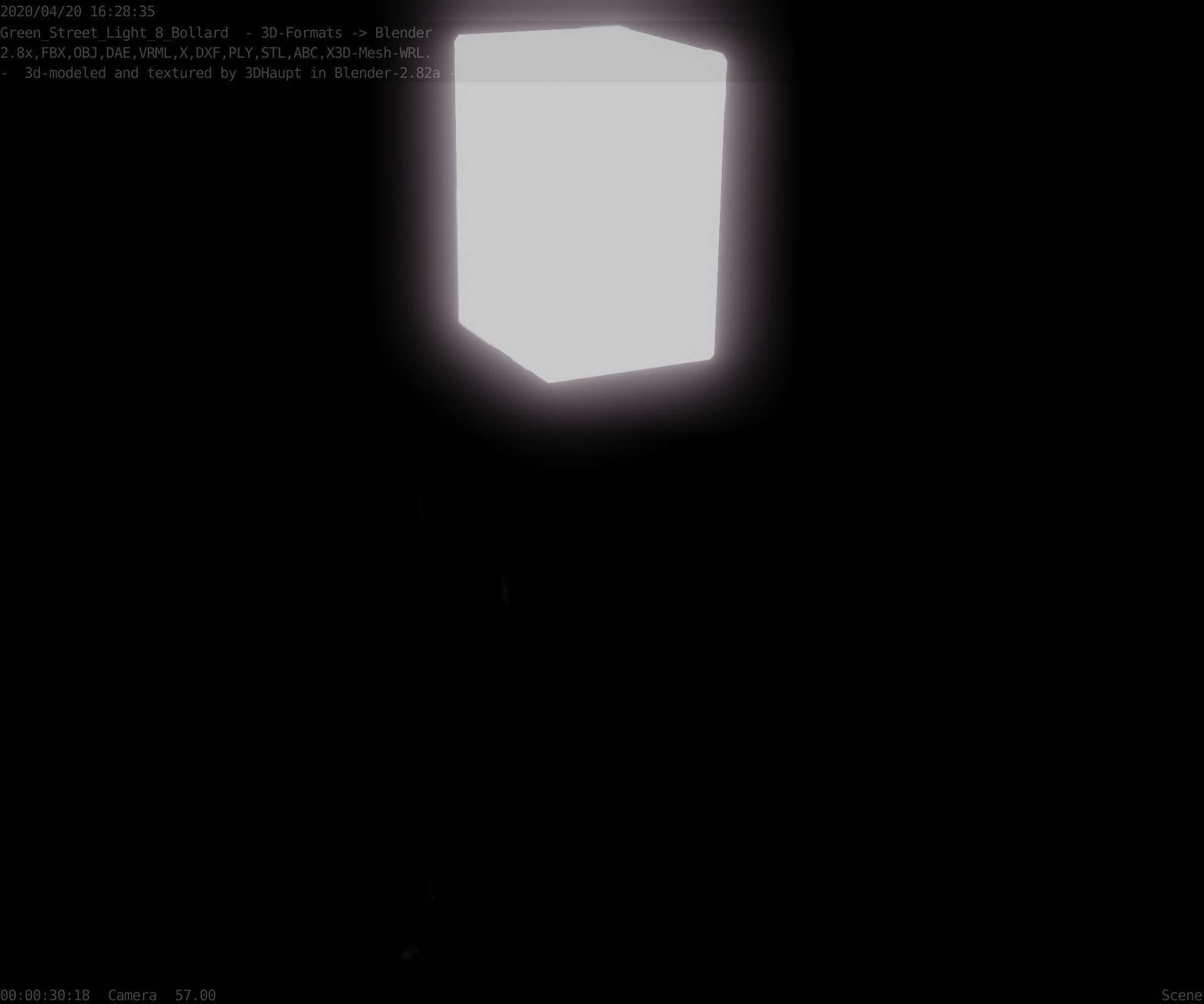 Street Light 8 Bollard 500 mm Moss Green Version 2 Low-poly 3D model_45