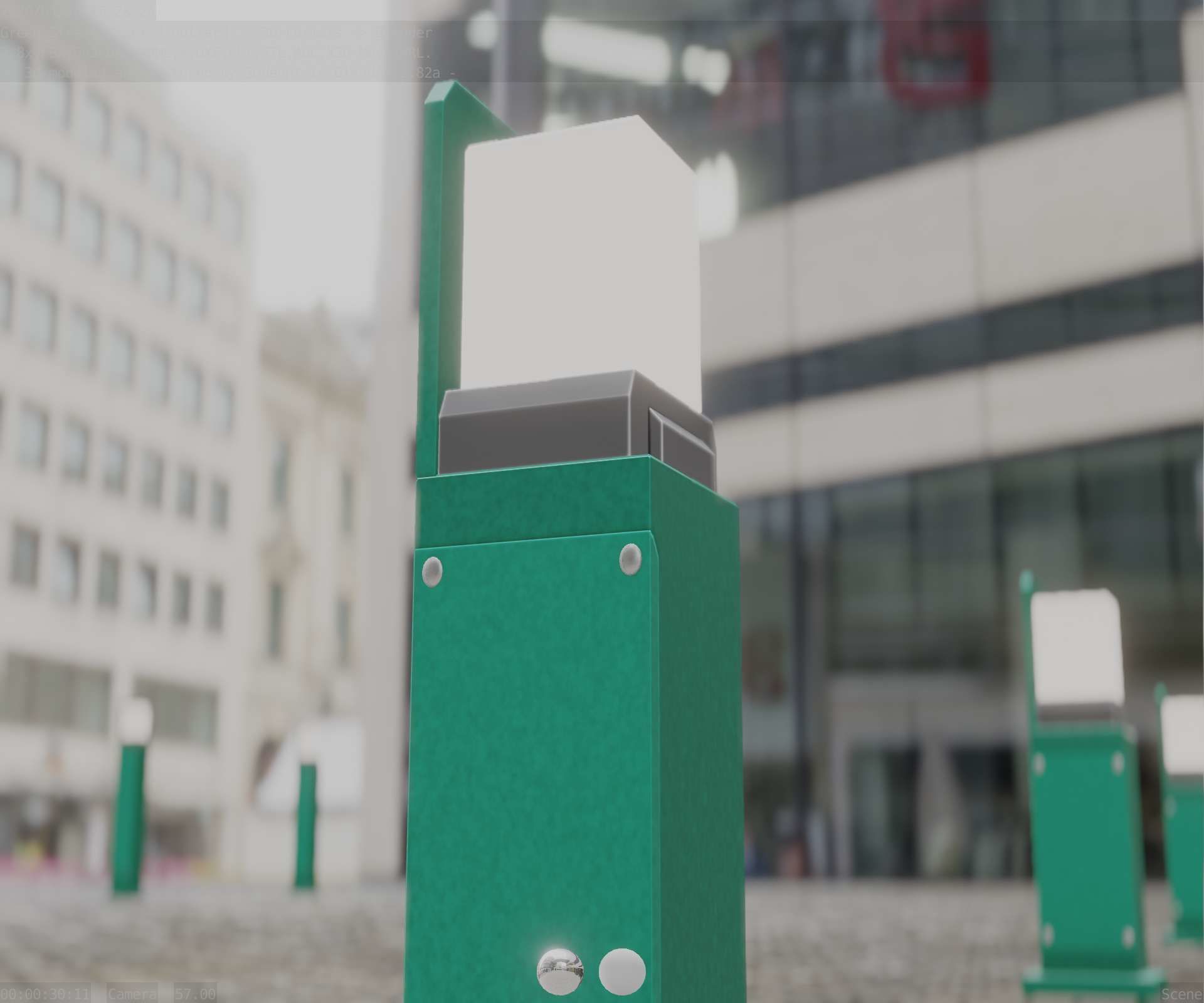 Street Light 8 Bollard 500 mm Moss Green Version 2 Low-poly 3D model_38