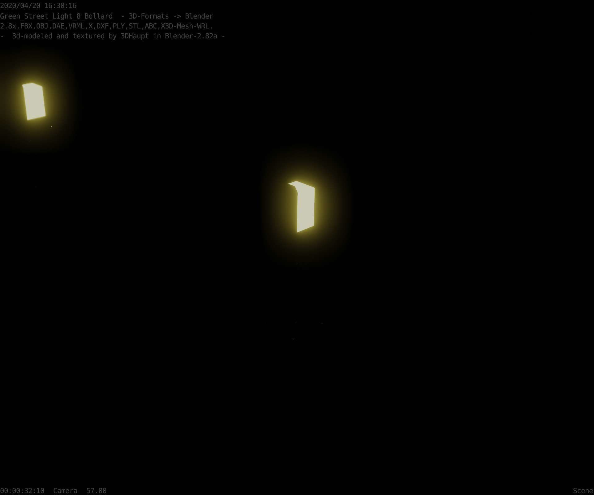 Street Light 8 Bollard 500 mm Moss Green Version 2 Low-poly 3D model_79