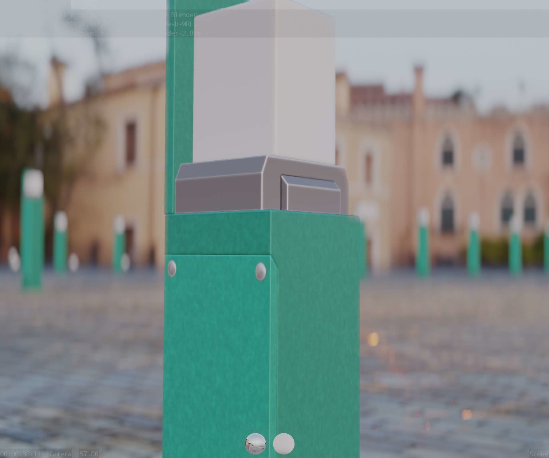 Street Light 8 Bollard 500 mm Moss Green Version 2 Low-poly 3D model_41