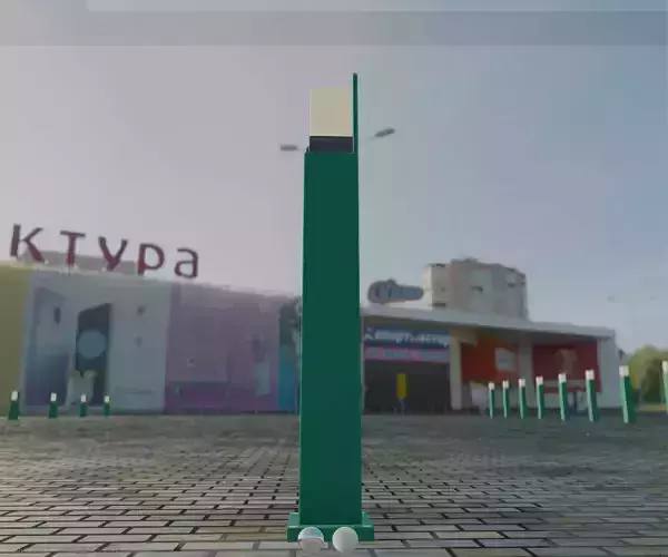 Street Light 8 Bollard 900 mm Moss Green Version 2 Low-poly 3D model