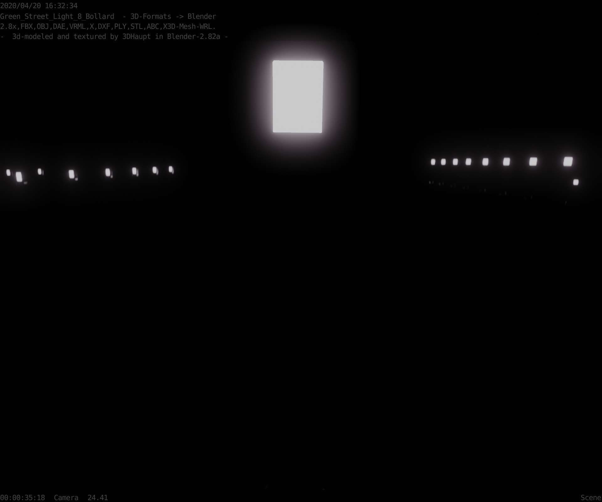 Street Light 8 Bollard 900 mm Moss Green Version 2 Low-poly 3D model_62