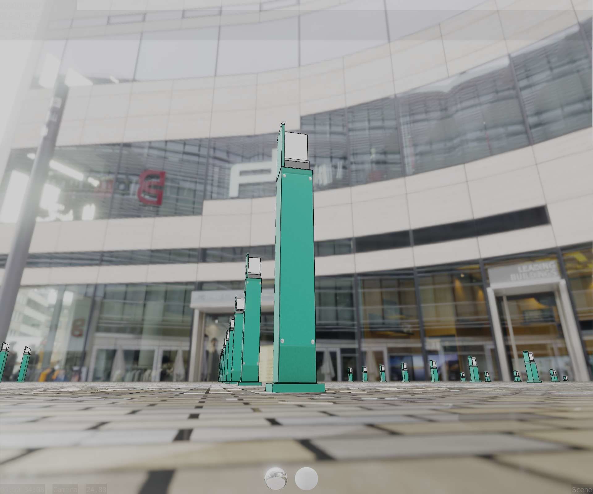 Street Light 8 Bollard 900 mm Moss Green Version 2 Low-poly 3D model_28