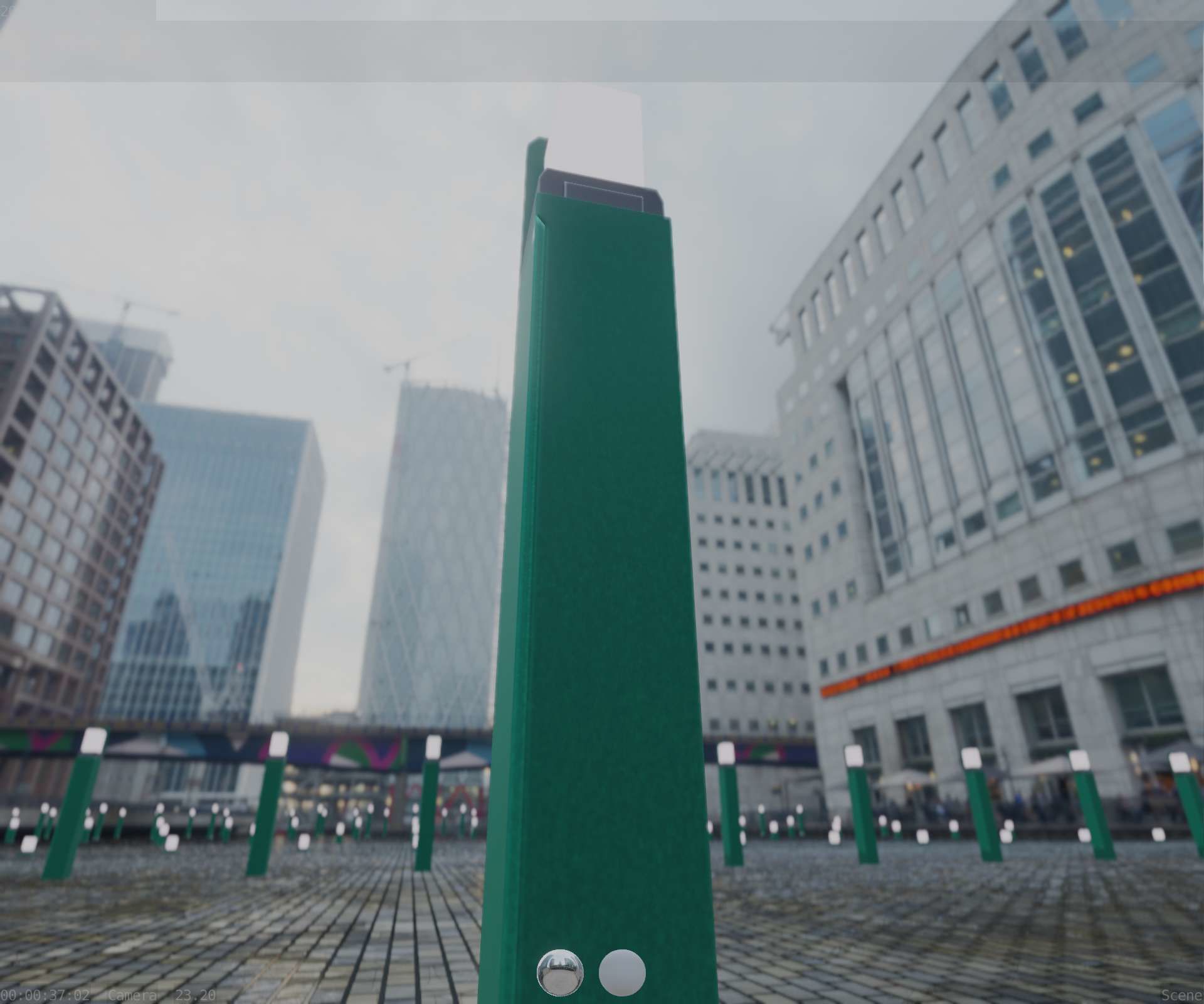 Street Light 8 Bollard 900 mm Moss Green Version 2 Low-poly 3D model_90