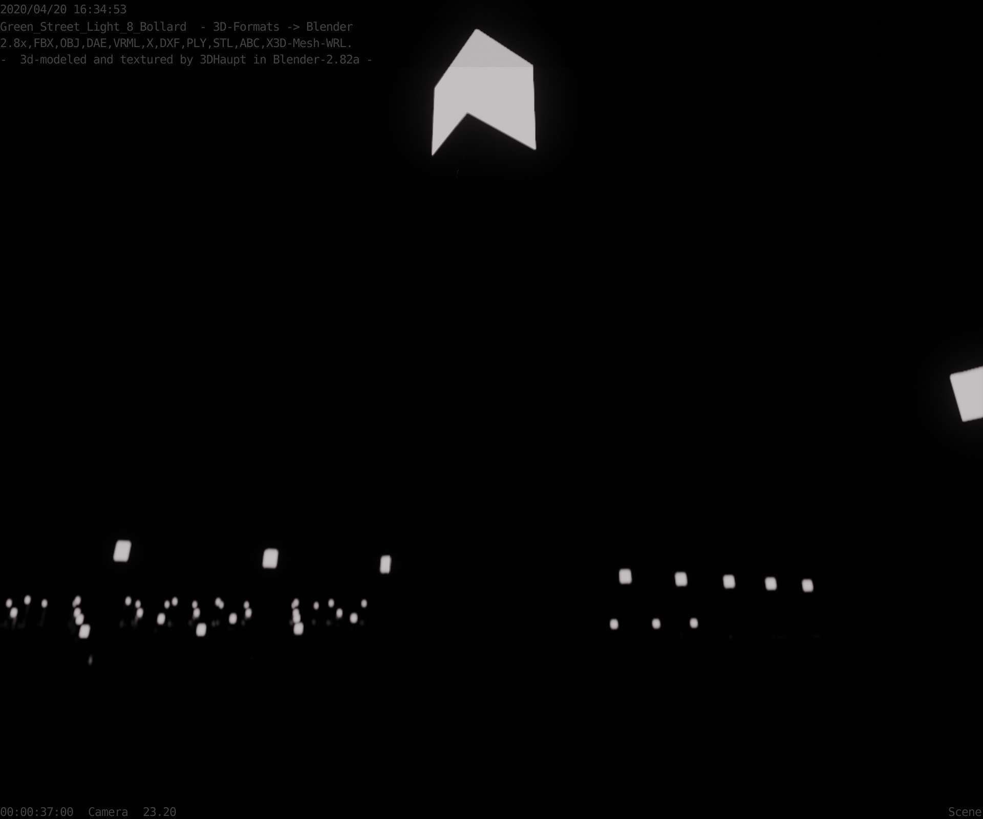 Street Light 8 Bollard 900 mm Moss Green Version 2 Low-poly 3D model_88