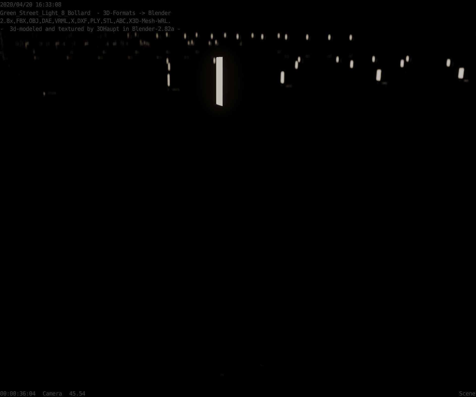 Street Light 8 Bollard 900 mm Moss Green Version 2 Low-poly 3D model_72