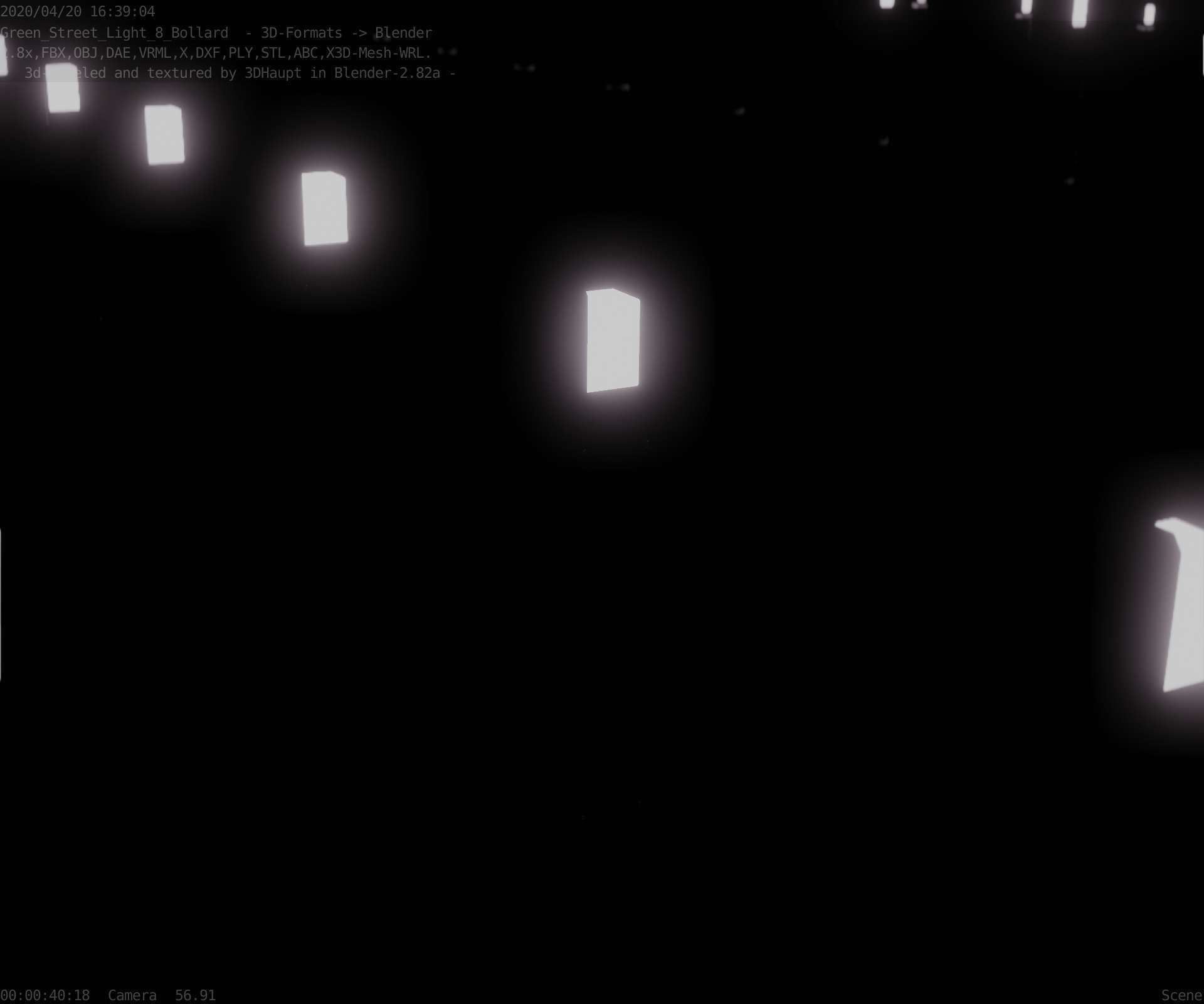 Street Light 8 Bollard 900 mm Moss Green Version 5 Low-poly 3D model_78