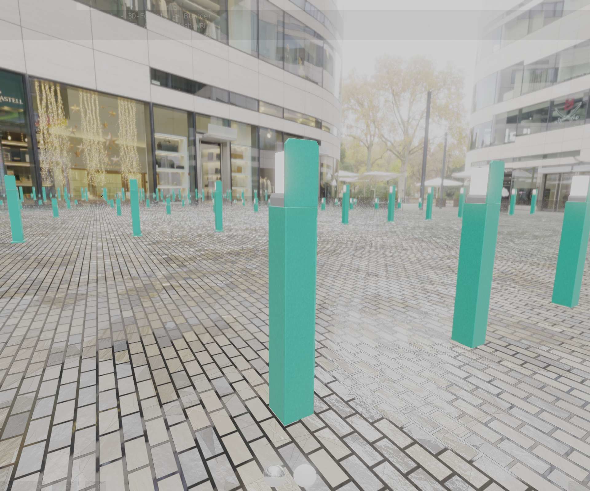 Street Light 8 Bollard 900 mm Moss Green Version 5 Low-poly 3D model_66