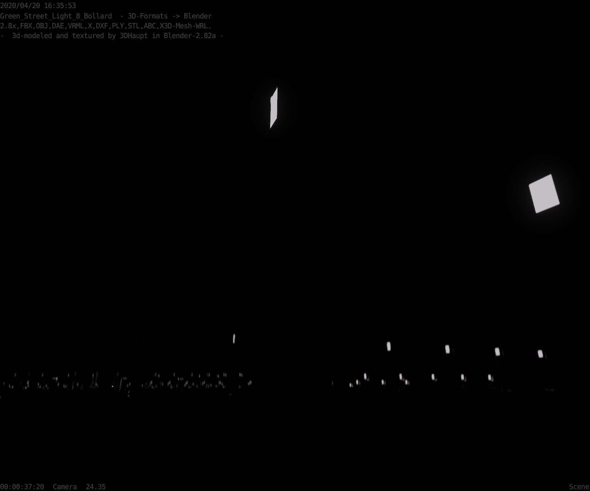 Street Light 8 Bollard 900 mm Moss Green Version 5 Low-poly 3D model_9