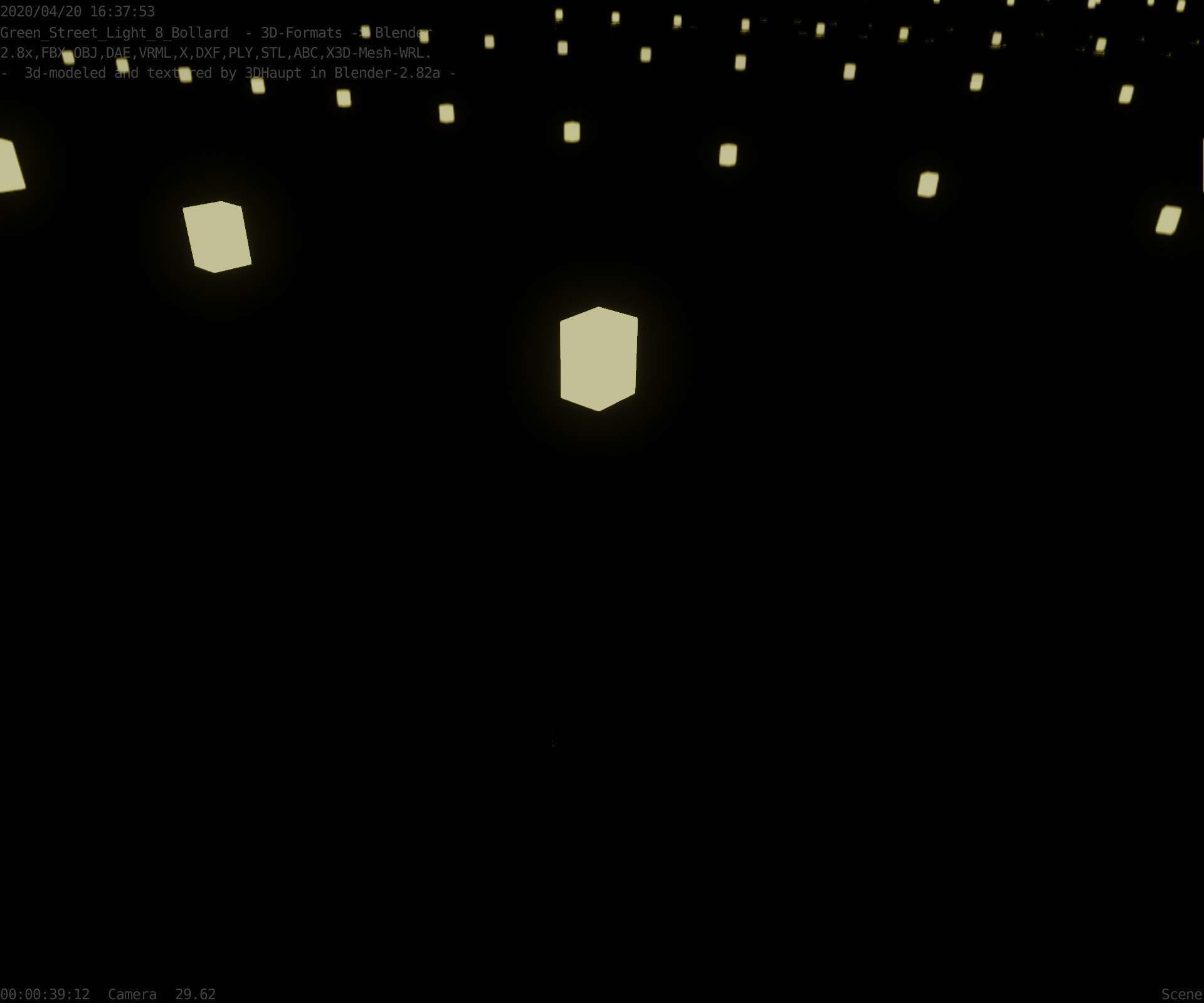 Street Light 8 Bollard 900 mm Moss Green Version 5 Low-poly 3D model_48