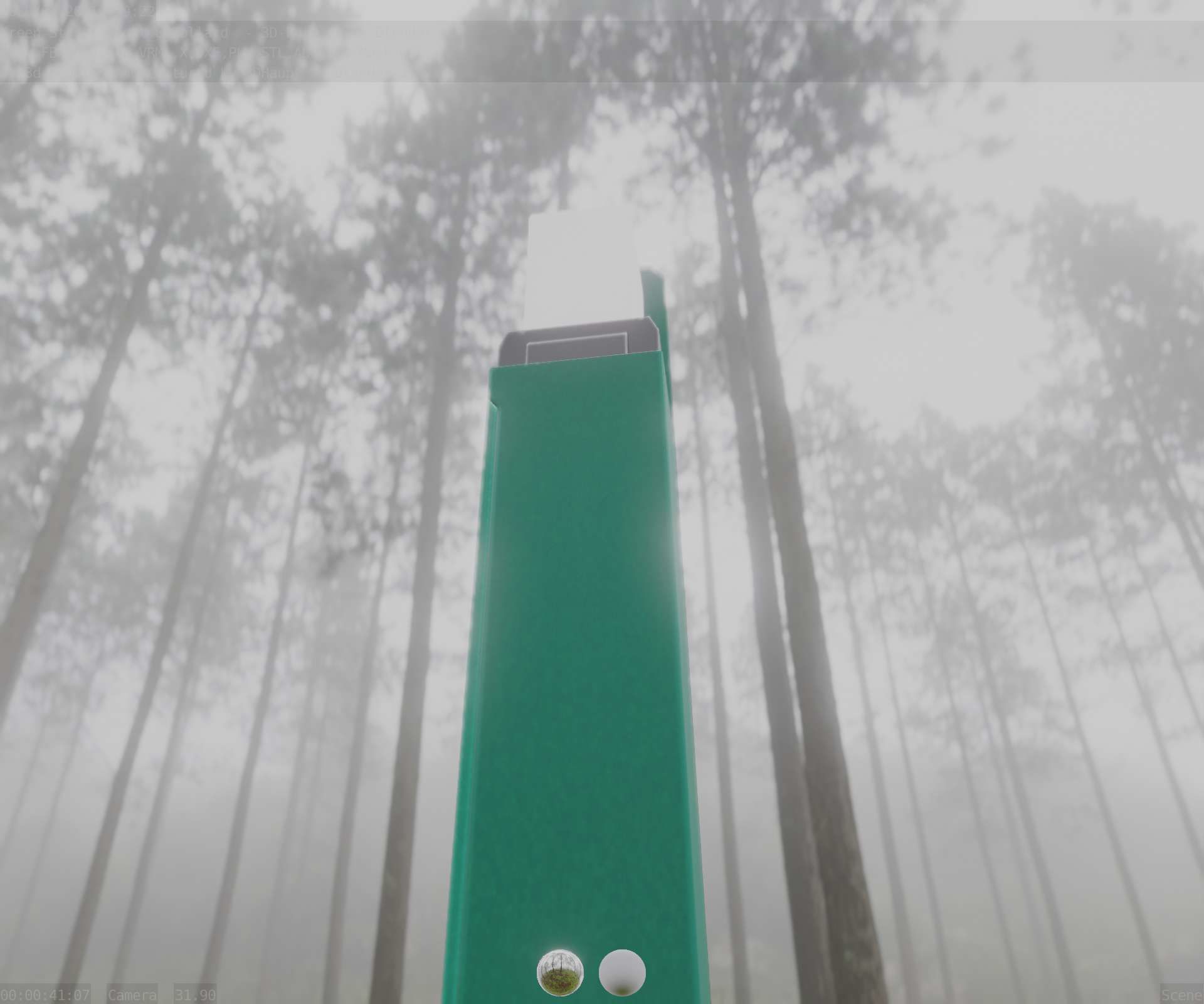 Street Light 8 Bollard 900 mm Moss Green Version 5 Low-poly 3D model_91