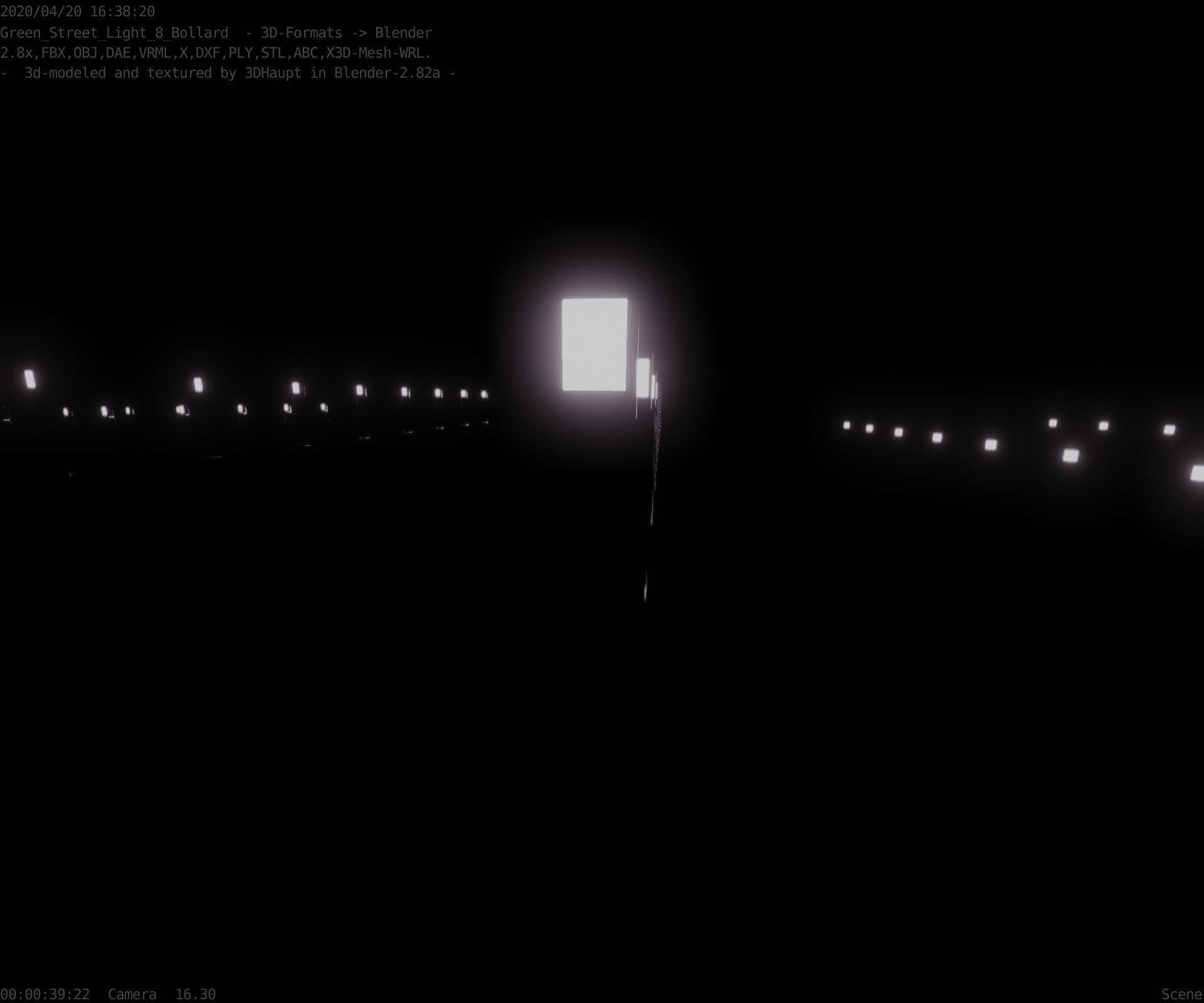 Street Light 8 Bollard 900 mm Moss Green Version 5 Low-poly 3D model_58