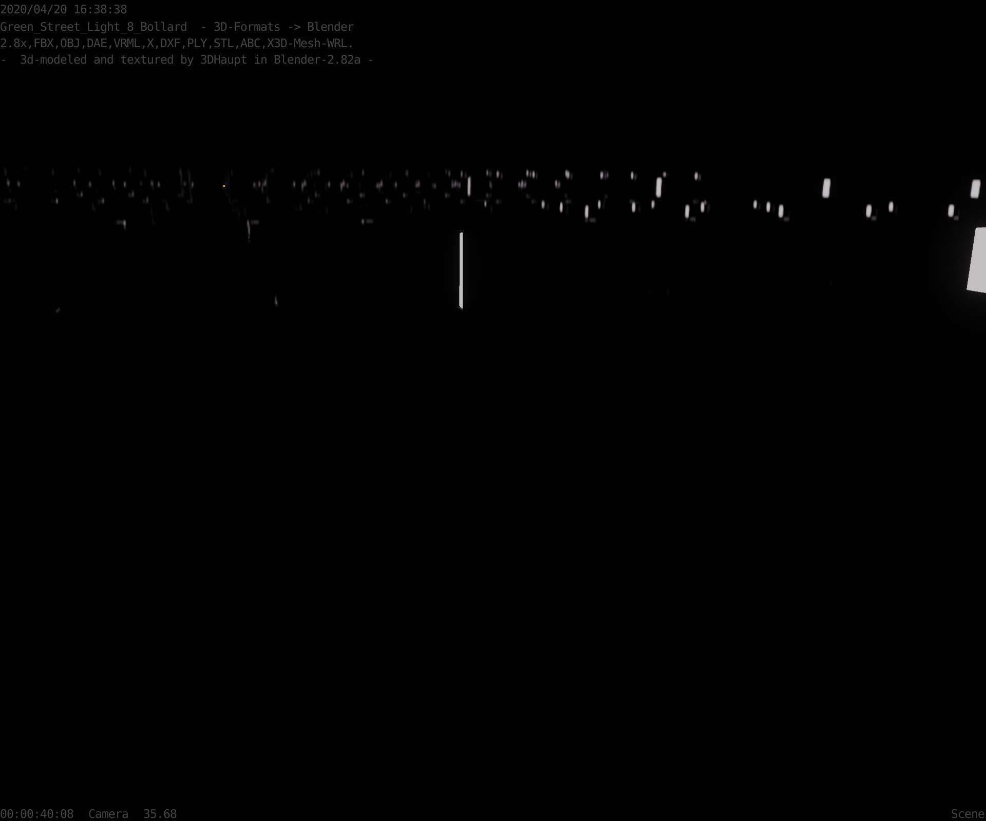 Street Light 8 Bollard 900 mm Moss Green Version 5 Low-poly 3D model_68