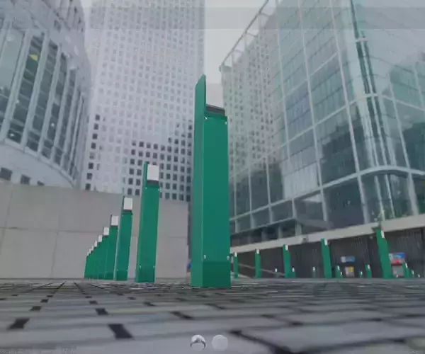Street Light 8 Bollard 900 mm Moss Green Version 5 Low-poly 3D model