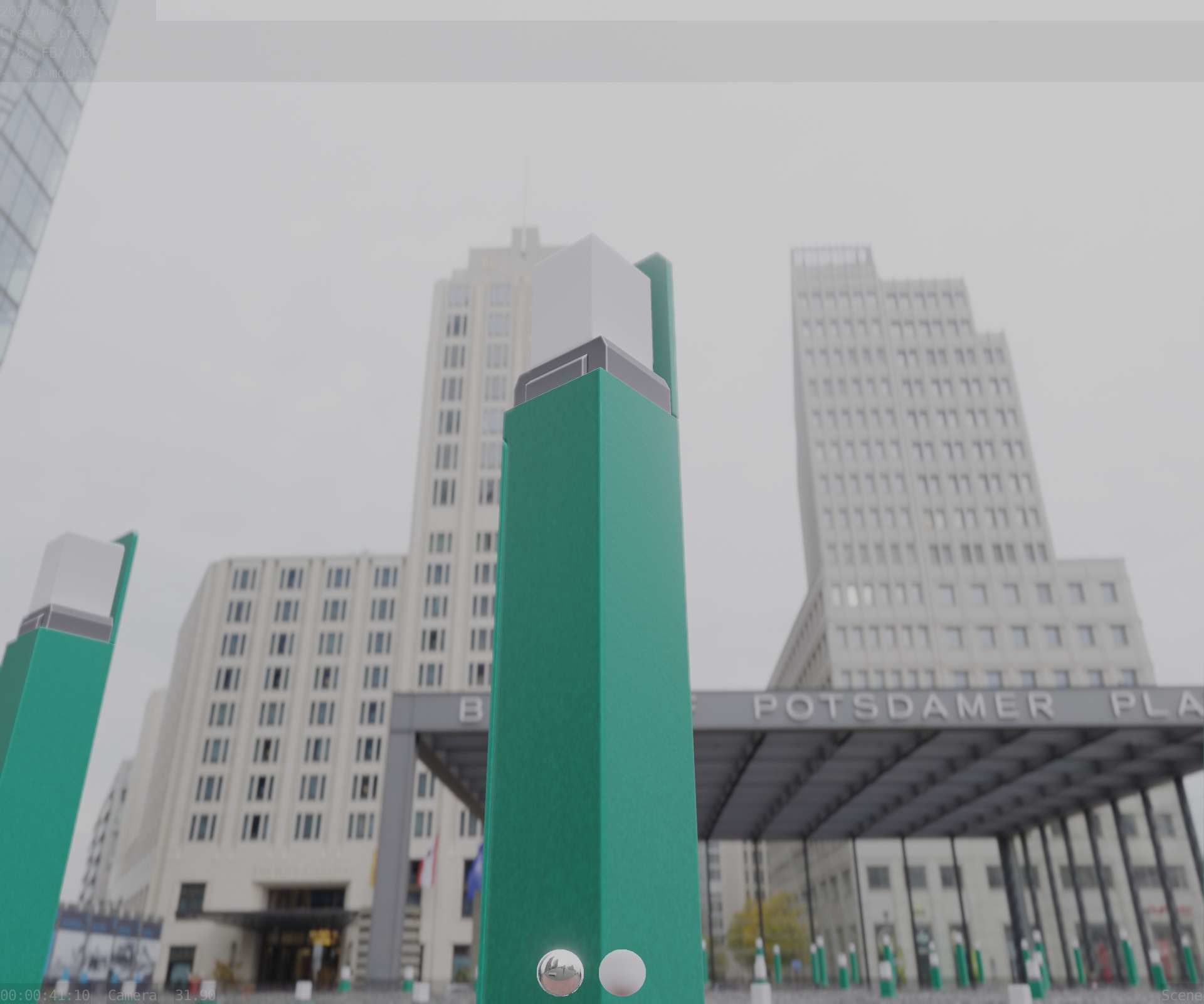 Street Light 8 Bollard 900 mm Moss Green Version 5 Low-poly 3D model_94