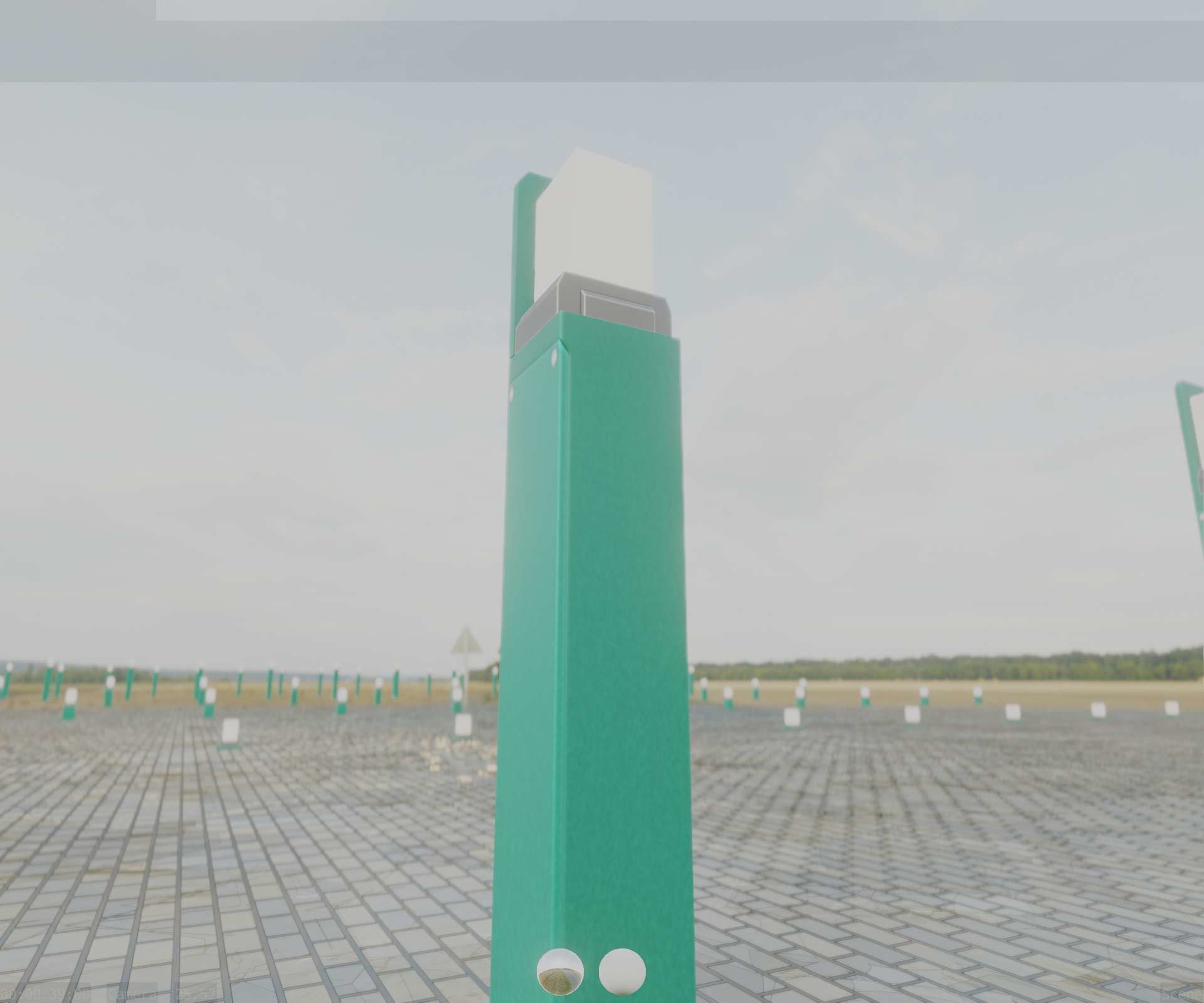 Street Light 8 Bollard 900 mm Moss Green Version 5 Low-poly 3D model_36