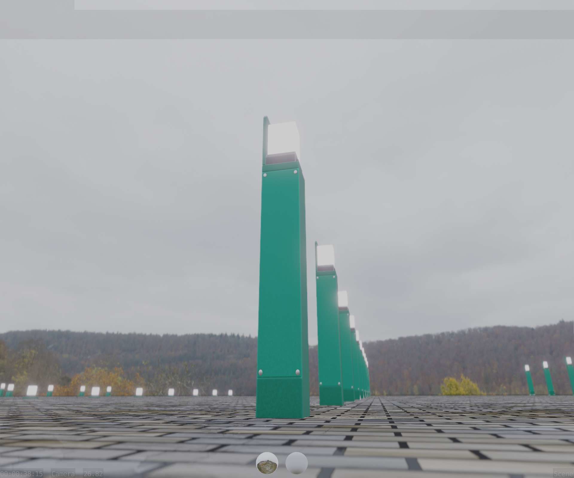 Street Light 8 Bollard 900 mm Moss Green Version 5 Low-poly 3D model_28