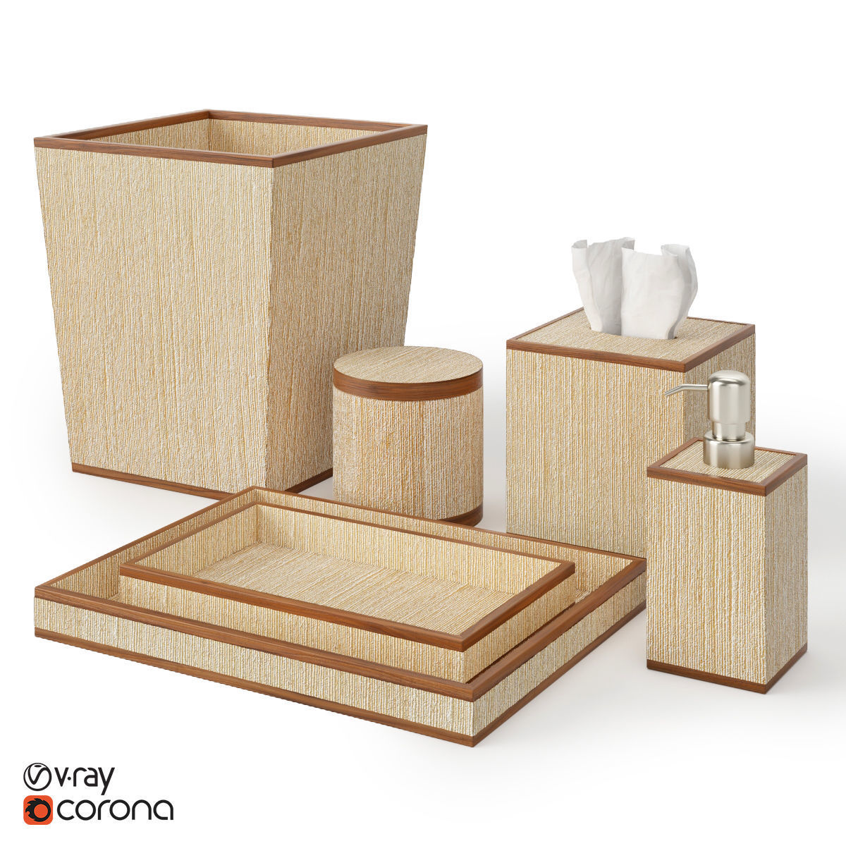 Restoration Hardware Regency Bath Accessories Silver 3D model CGTrader