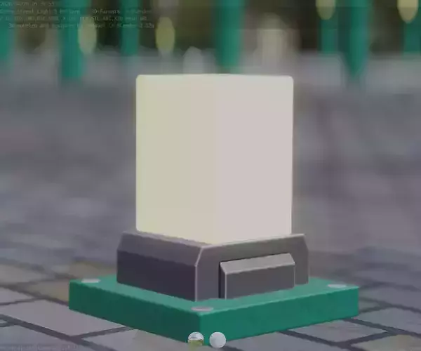 Street Light 8 Bollard 200mm Moss Green Version 3 Low-poly 3D model