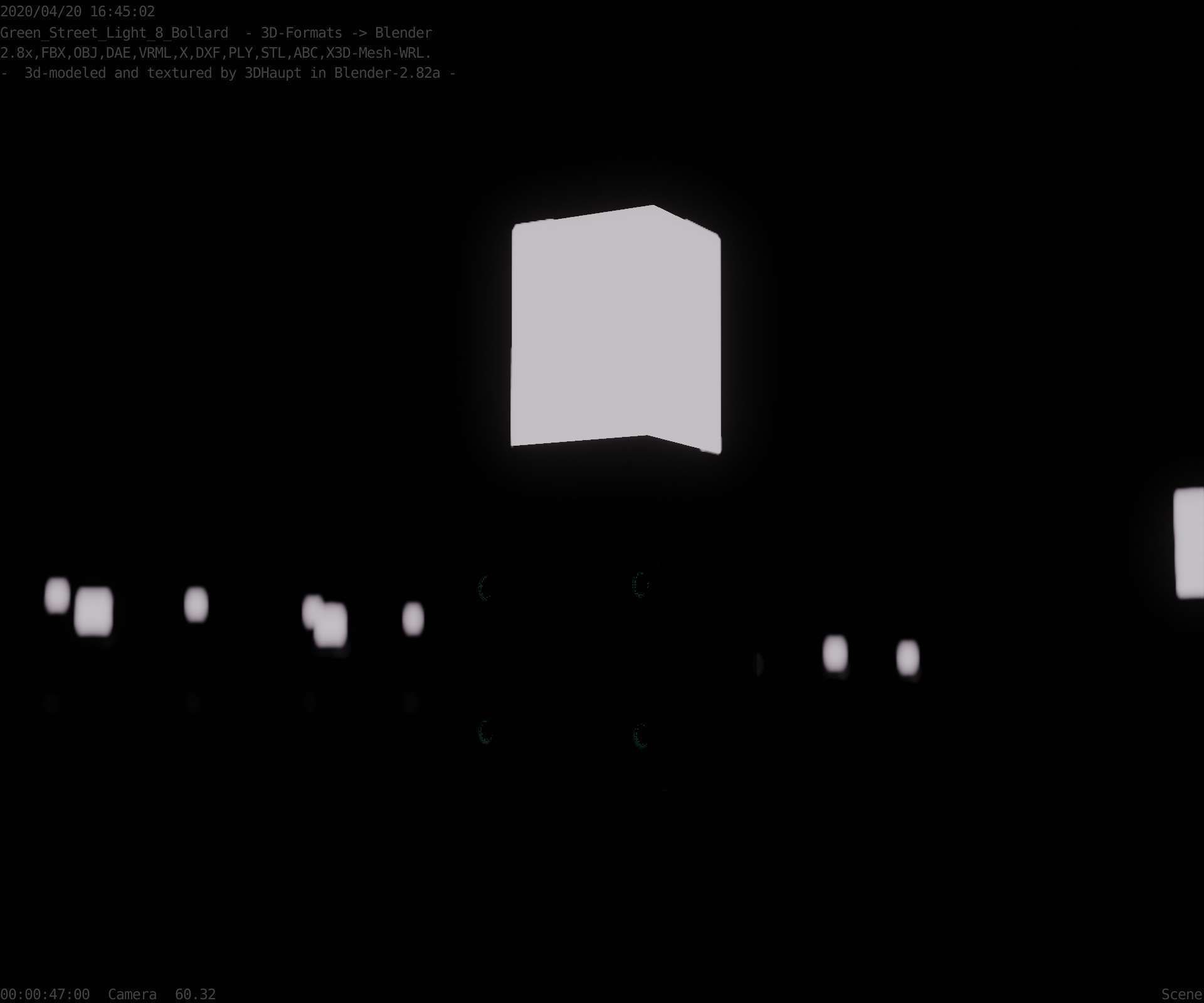 Street Light 8 Bollard 350mm Moss Green Version 3 Low-poly 3D model_32