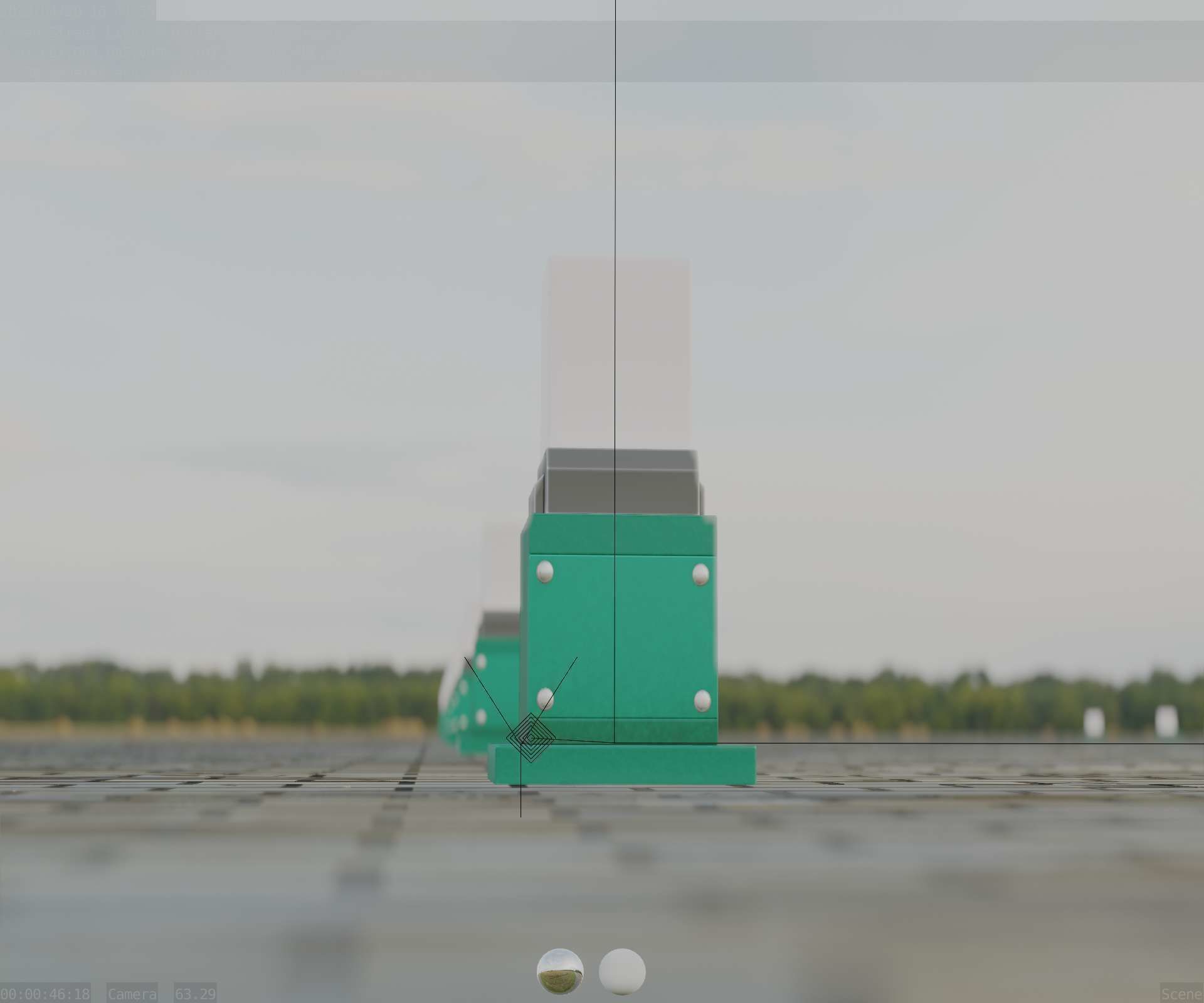 Street Light 8 Bollard 350mm Moss Green Version 3 Low-poly 3D model_26