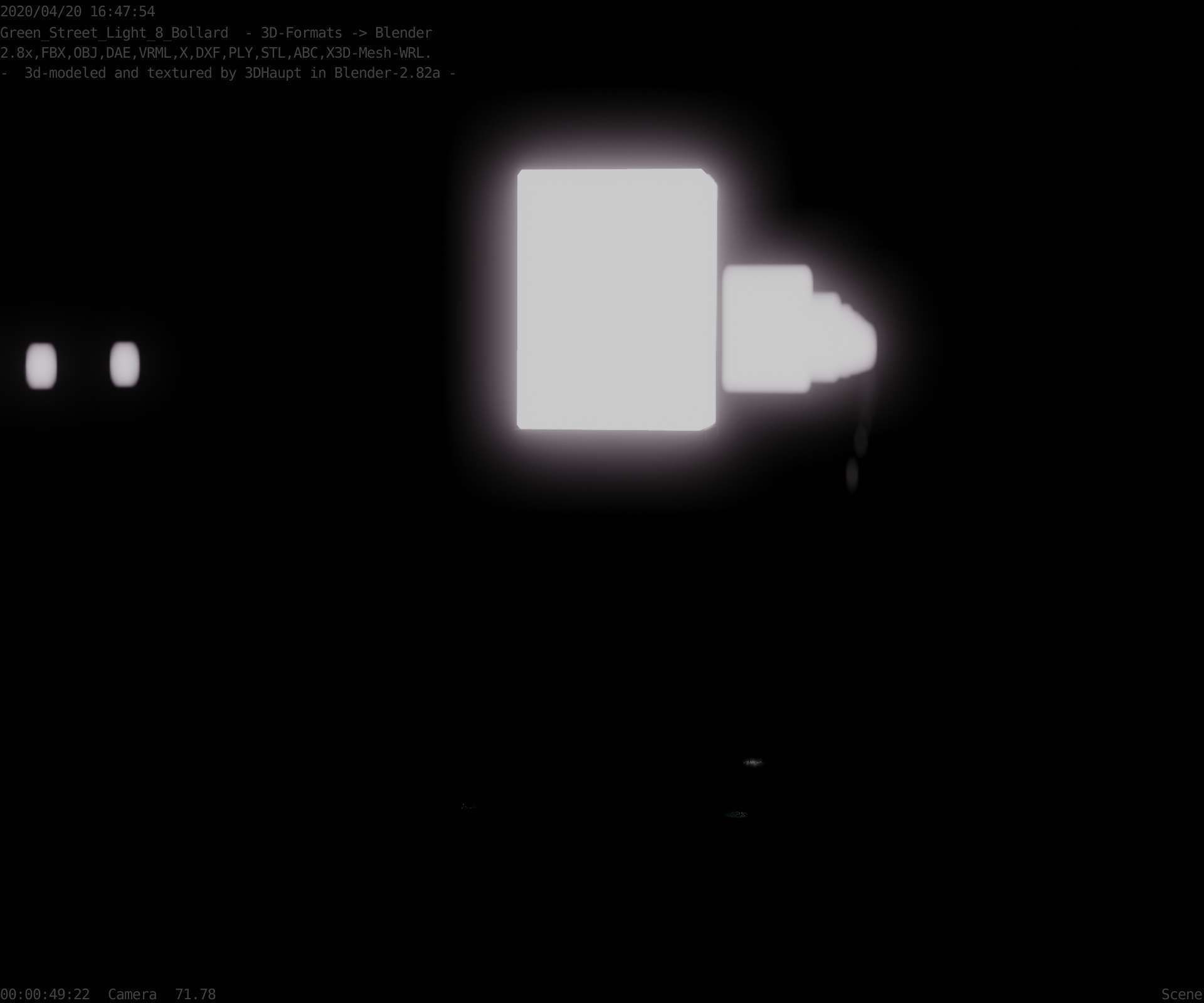 Street Light 8 Bollard 350mm Moss Green Version 3 Low-poly 3D model_98