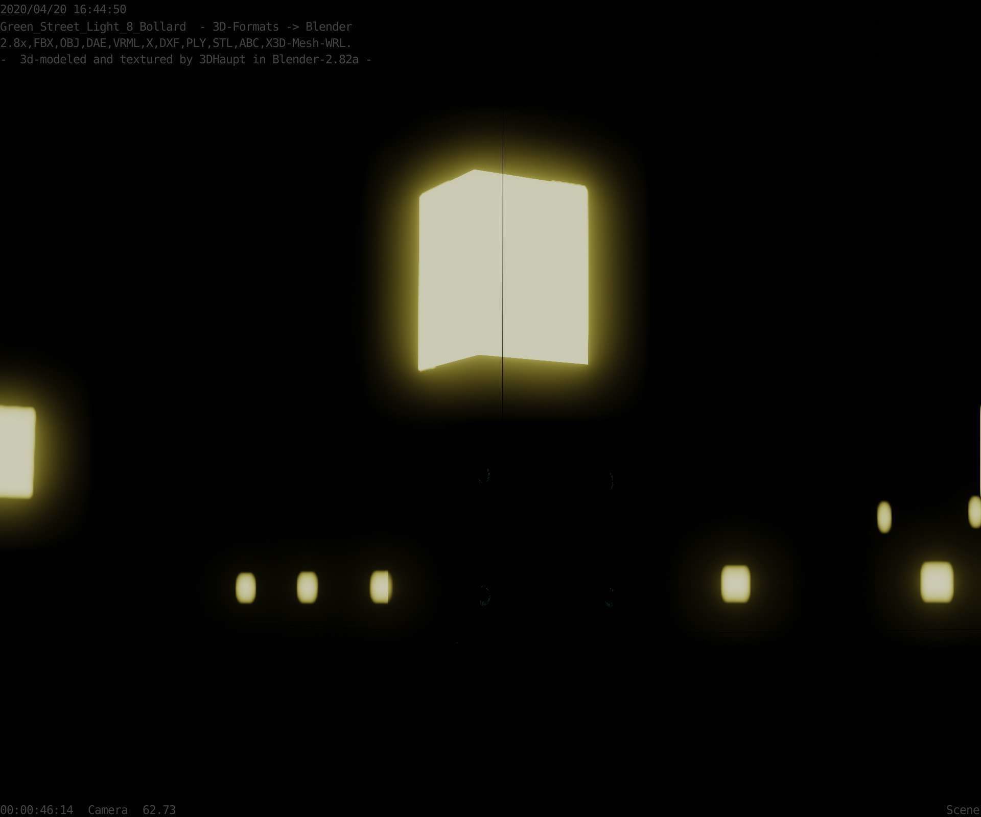 Street Light 8 Bollard 350mm Moss Green Version 3 Low-poly 3D model_22