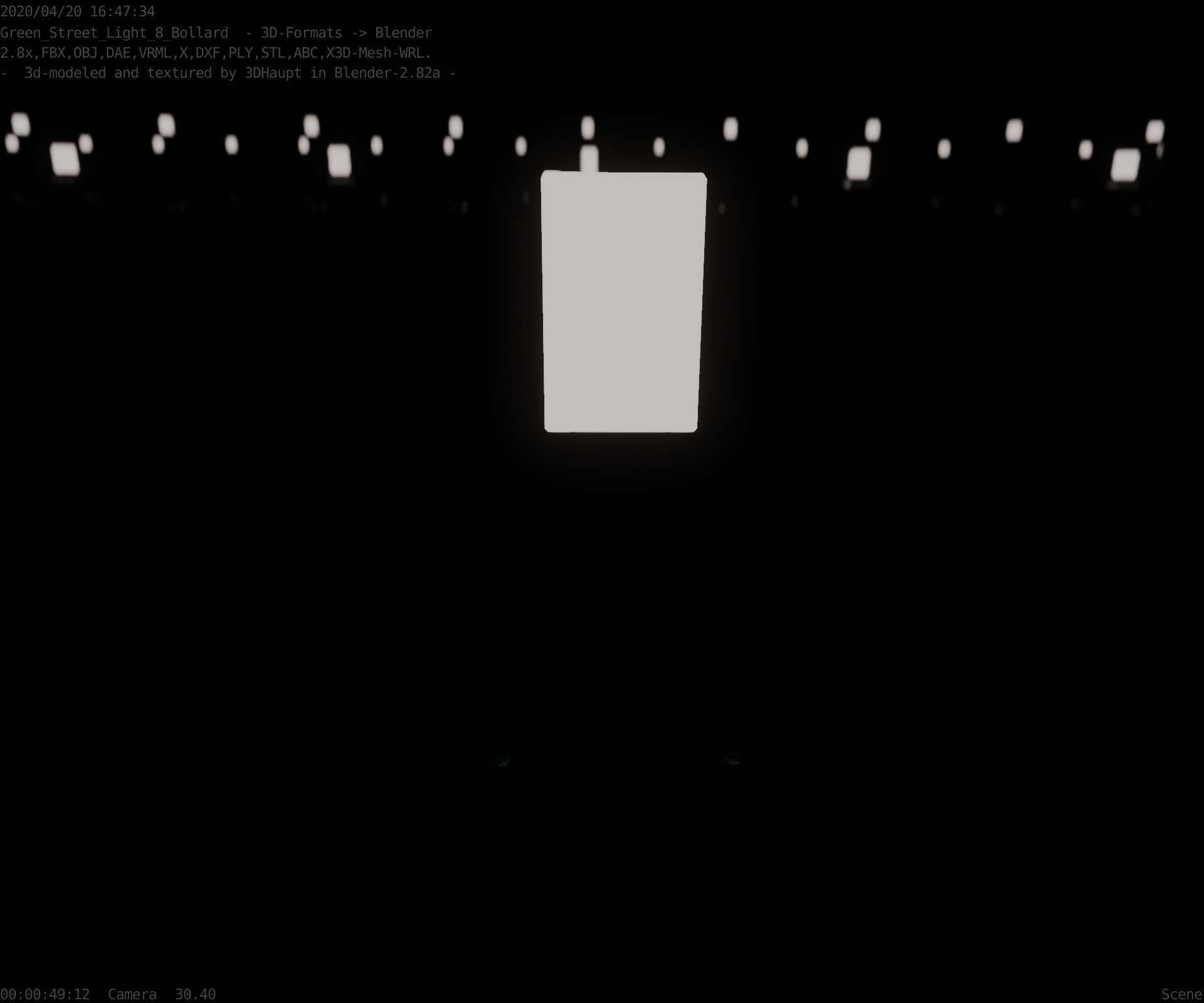 Street Light 8 Bollard 350mm Moss Green Version 3 Low-poly 3D model_92