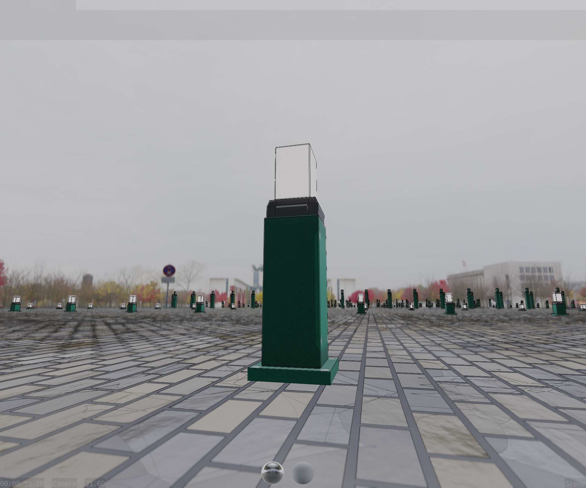 Street Light 8 Bollard 500mm Moss Green Version 3 Low-poly 3D model_14