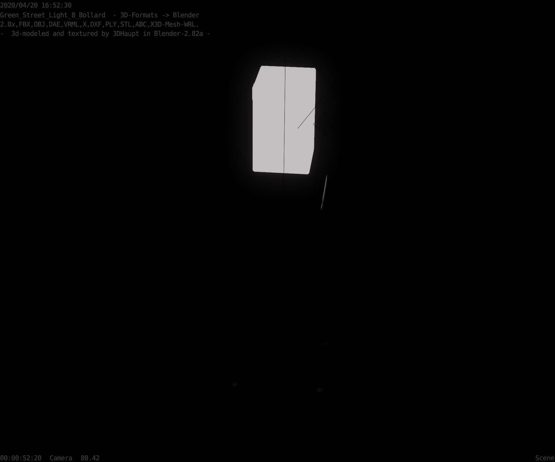 Street Light 8 Bollard 500mm Moss Green Version 3 Low-poly 3D model_68