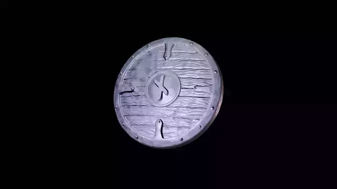 Scandinavian shield with rune Naudiz 3D print model