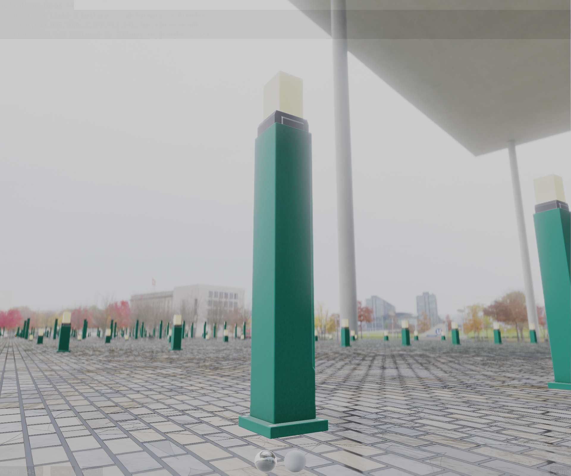 Street Light 8 Bollard 900mm Moss Green Version 3 Low-poly 3D model_6