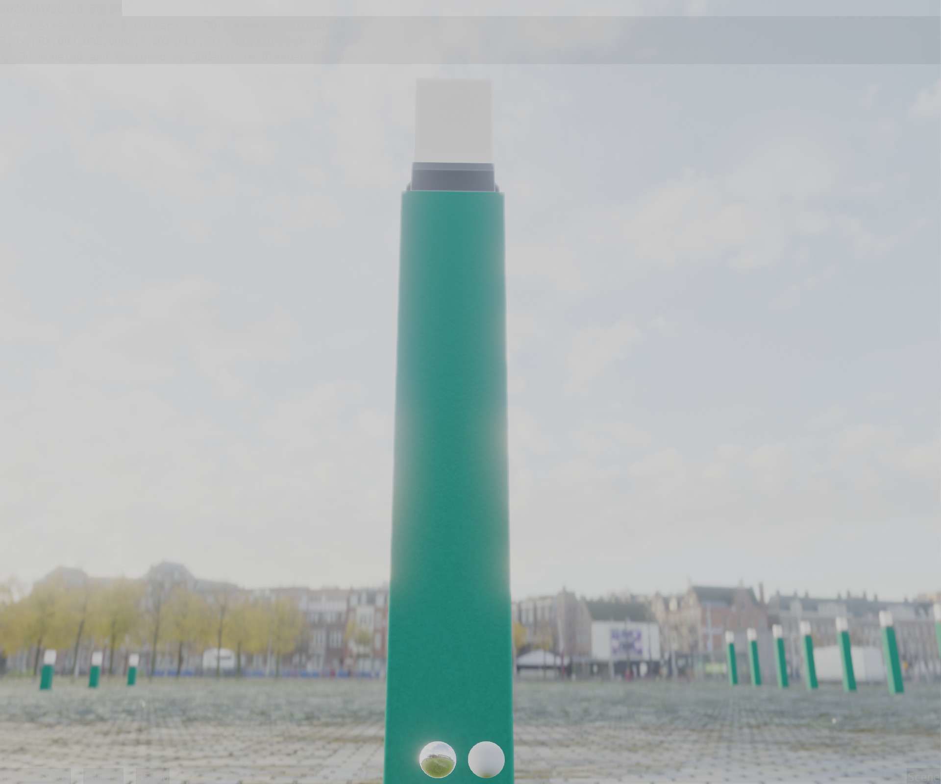 Street Light 8 Bollard 900mm Moss Green Version 3 Low-poly 3D model_95