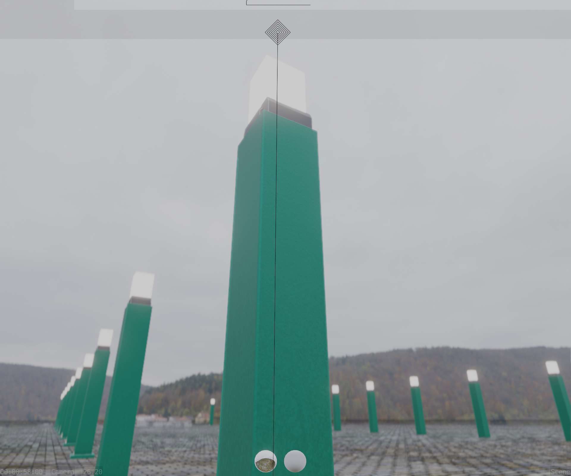 Street Light 8 Bollard 900mm Moss Green Version 3 Low-poly 3D model_92