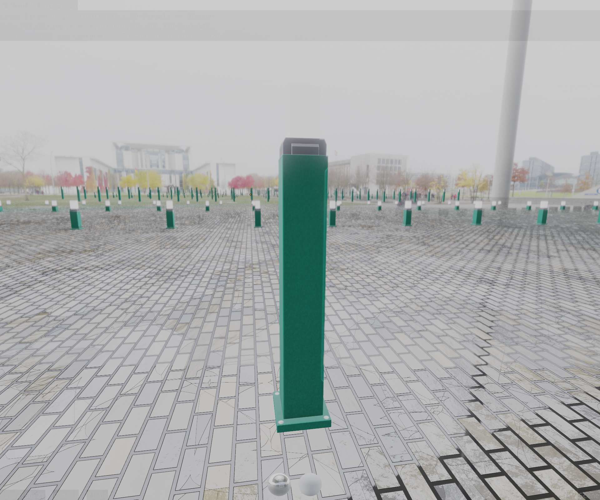 Street Light 8 Bollard 900mm Moss Green Version 3 Low-poly 3D model_65