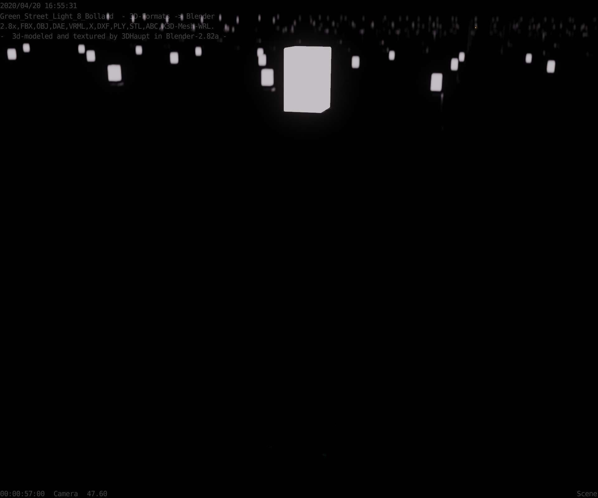 Street Light 8 Bollard 900mm Moss Green Version 3 Low-poly 3D model_68