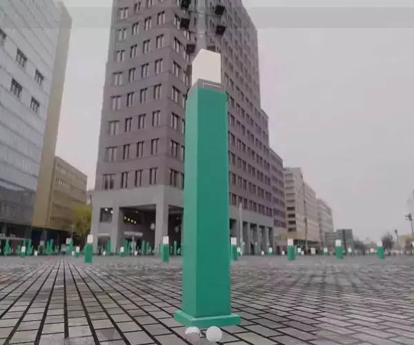 Street Light 8 Bollard 900mm Moss Green Version 3 Low-poly 3D model