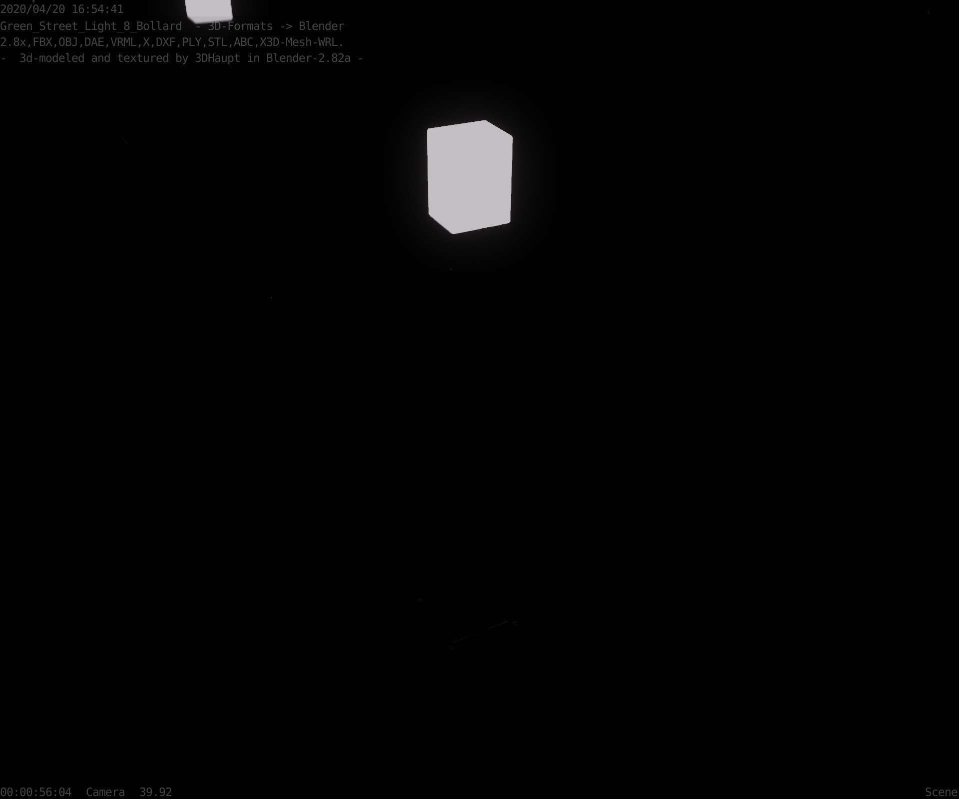 Street Light 8 Bollard 900mm Moss Green Version 3 Low-poly 3D model_48