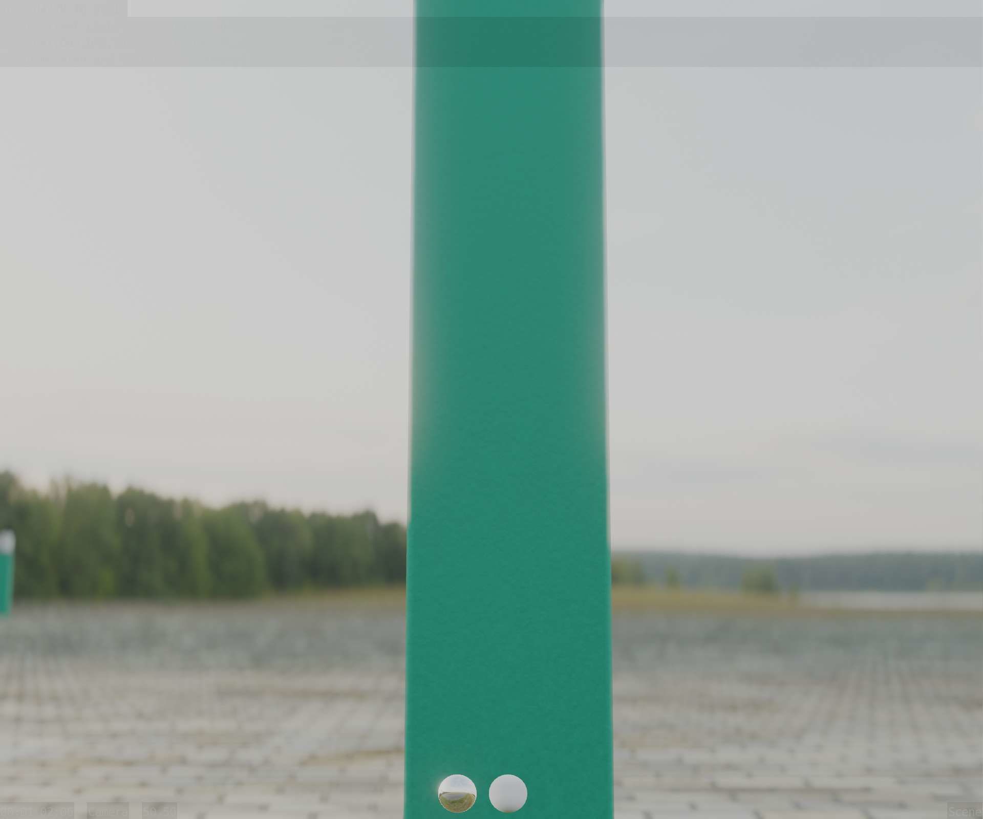 Street Light 8 Bollard 900mm Moss Green Version 6  Low-poly 3D model_94