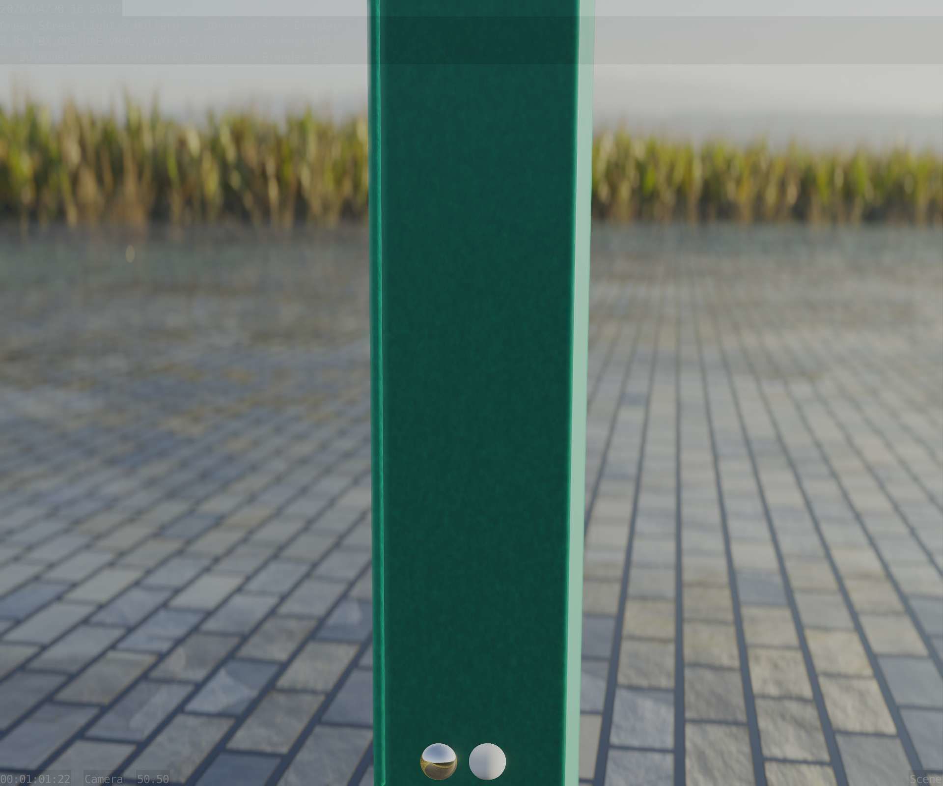 Street Light 8 Bollard 900mm Moss Green Version 6  Low-poly 3D model_86