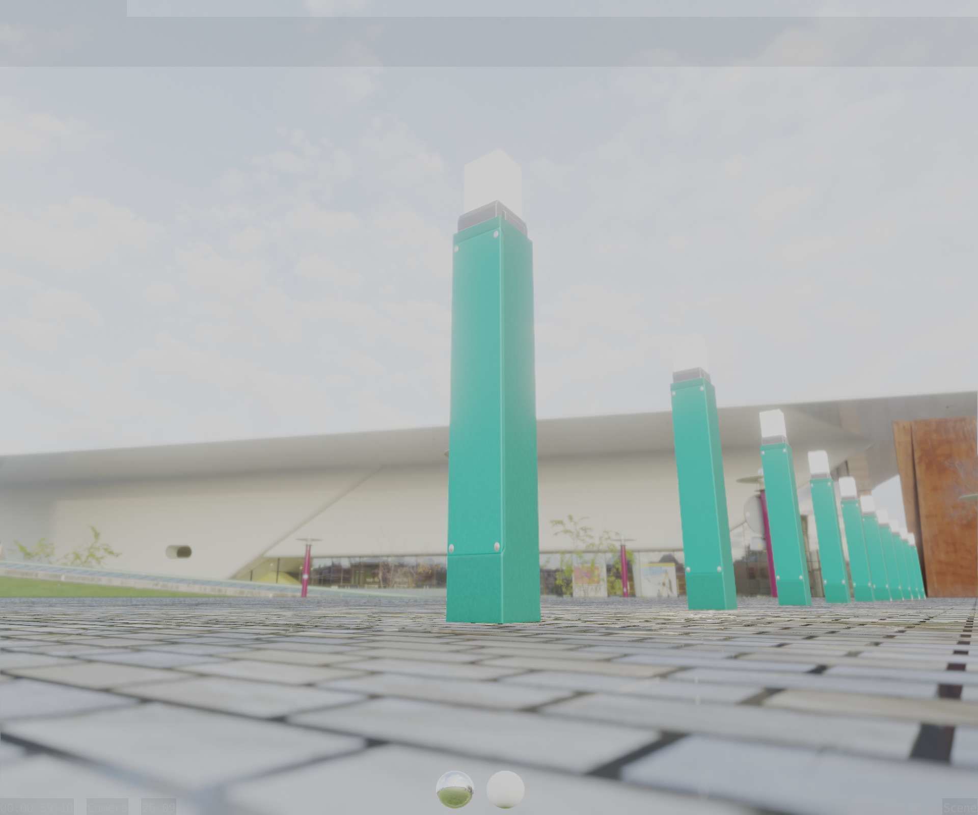 Street Light 8 Bollard 900mm Moss Green Version 6  Low-poly 3D model_27