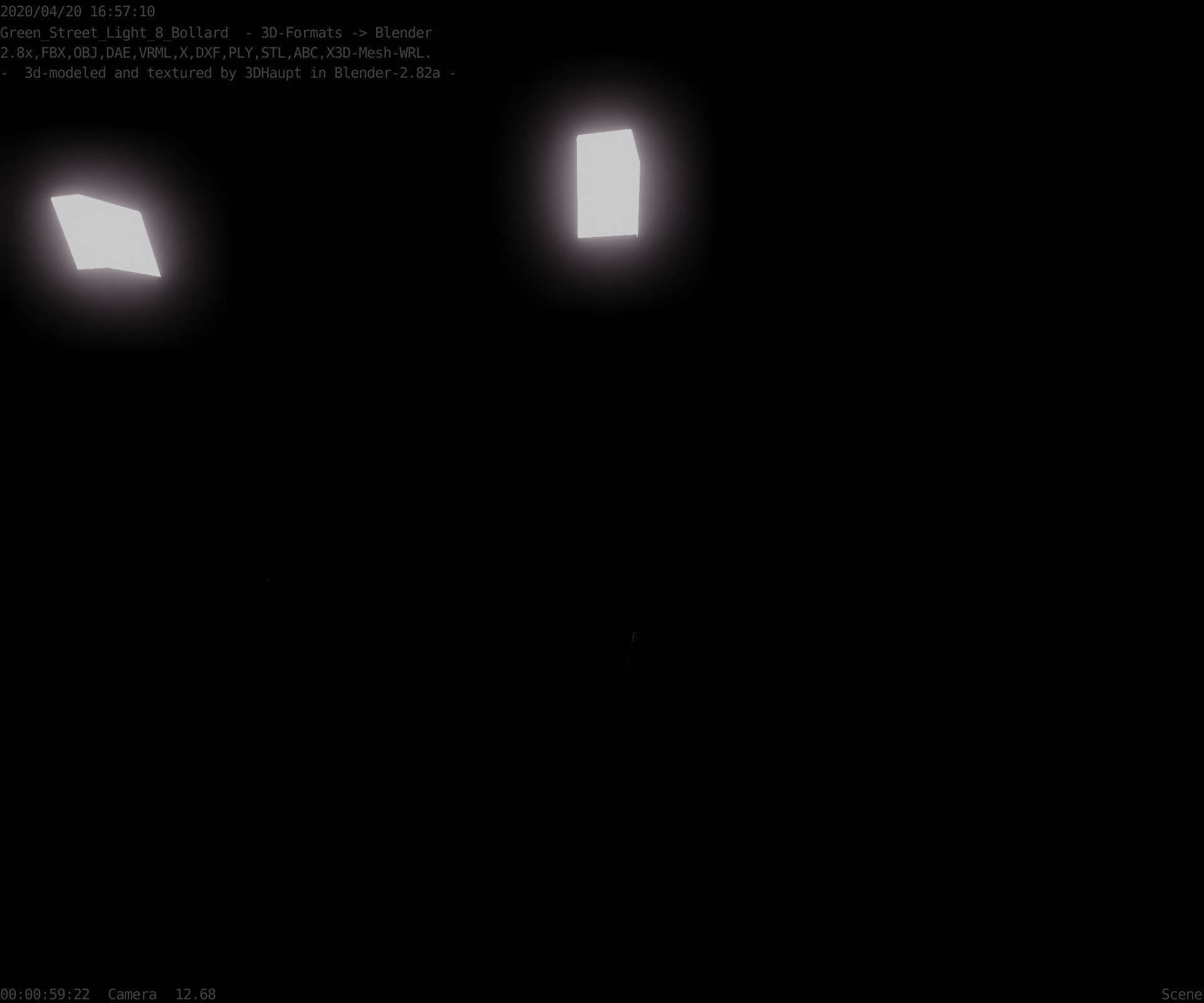 Street Light 8 Bollard 900mm Moss Green Version 6  Low-poly 3D model_38