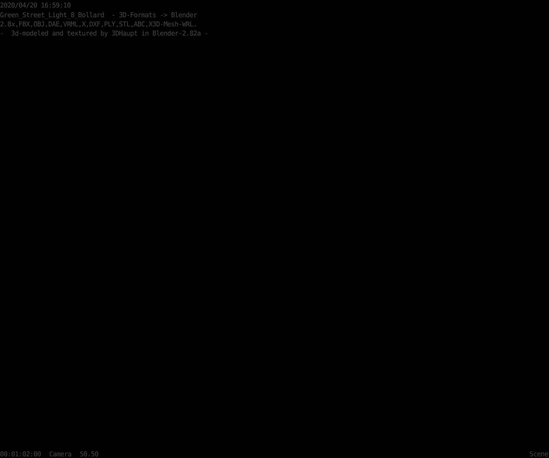 Street Light 8 Bollard 900mm Moss Green Version 6  Low-poly 3D model_88