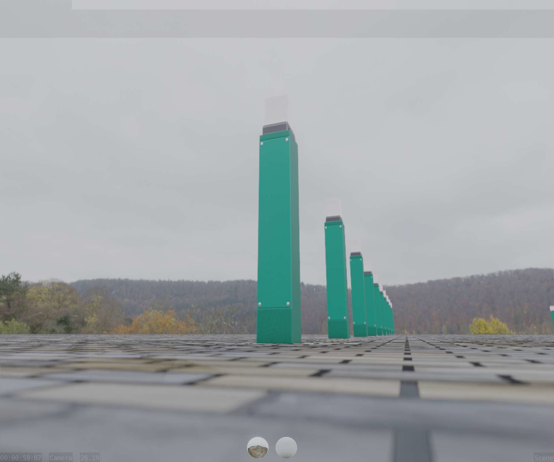 Street Light 8 Bollard 900mm Moss Green Version 6  Low-poly 3D model_24