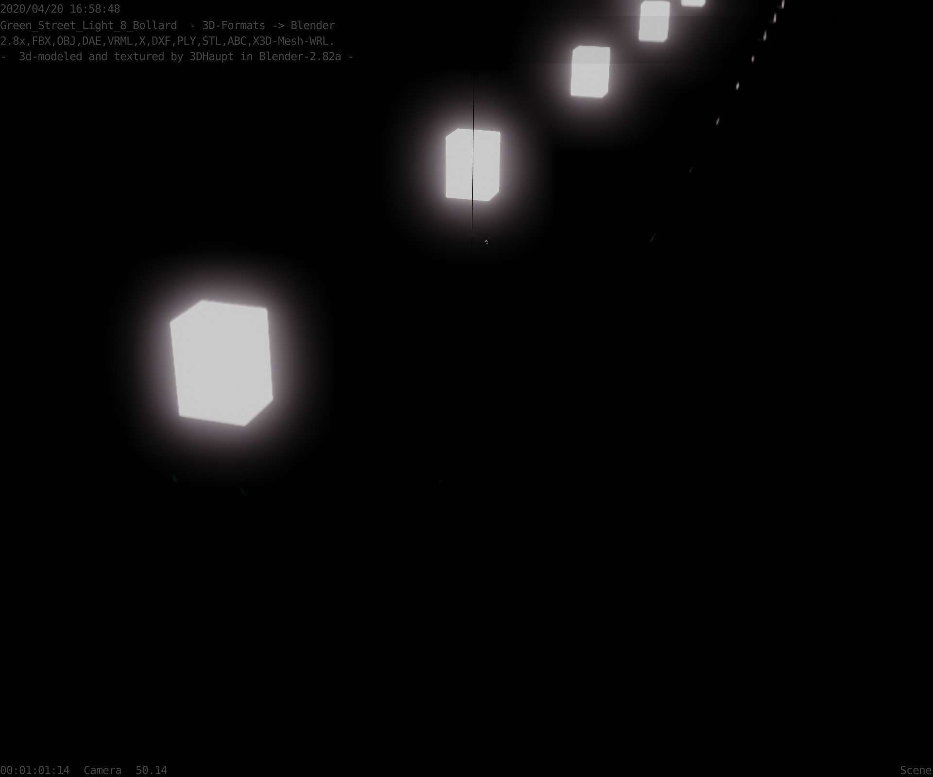 Street Light 8 Bollard 900mm Moss Green Version 6  Low-poly 3D model_78