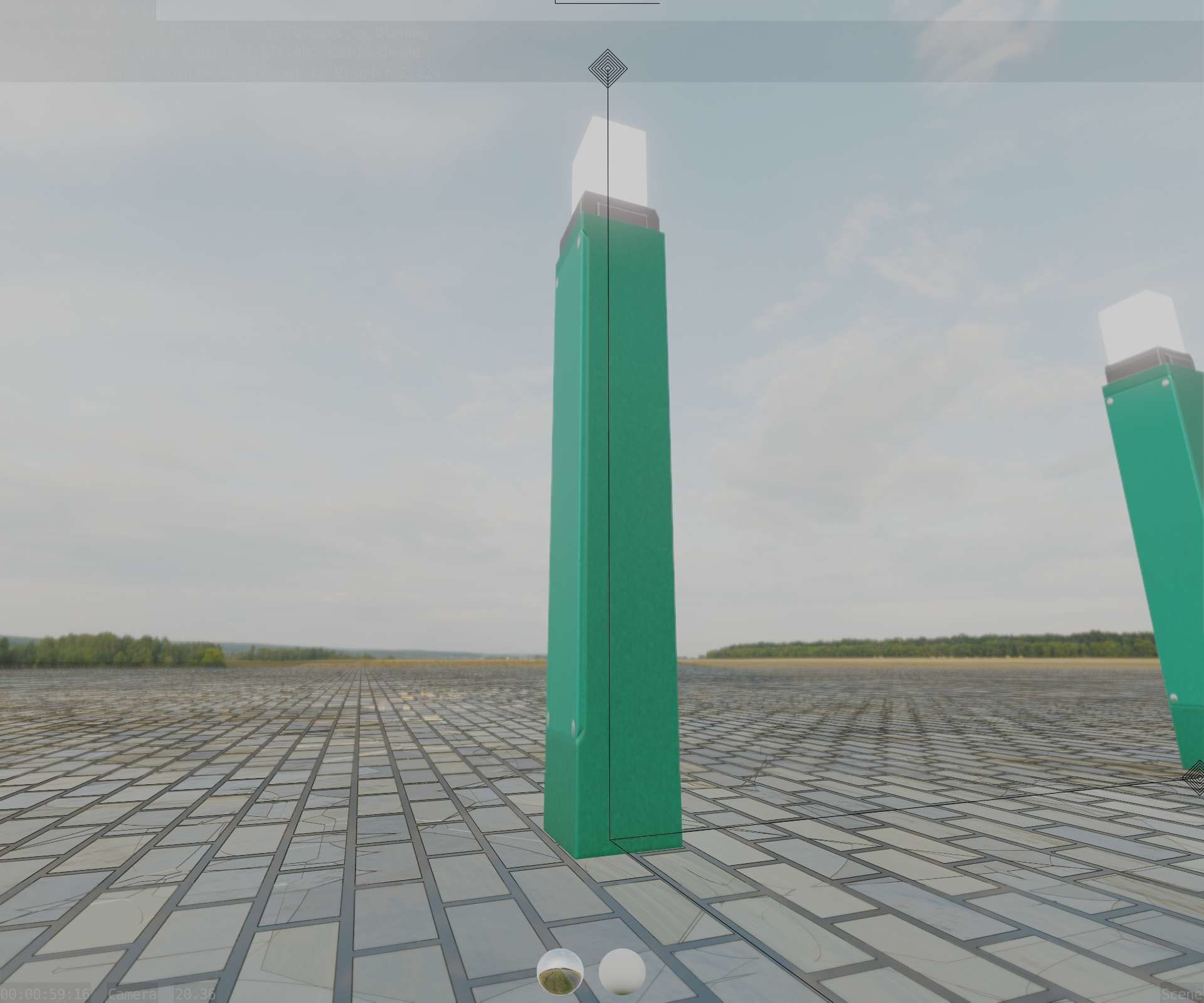 Street Light 8 Bollard 900mm Moss Green Version 6  Low-poly 3D model_32