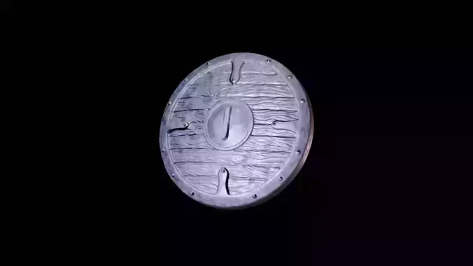 Scandinavian shield with rune Isa 3D print model