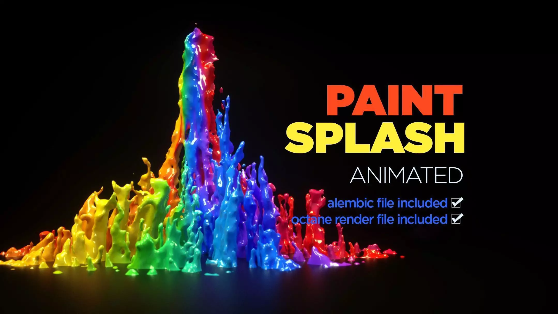 Paint Splash Animated  3D model_0