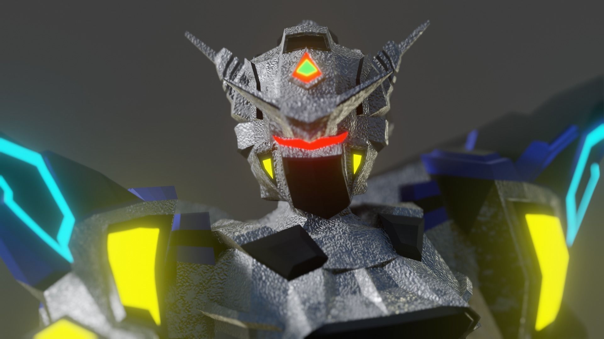 GN-001 Gundam Prototype Rigged Free 3D model_1